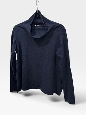 Labo.Art made Italy navy blue wool cotton mock neck top sweater sz 1